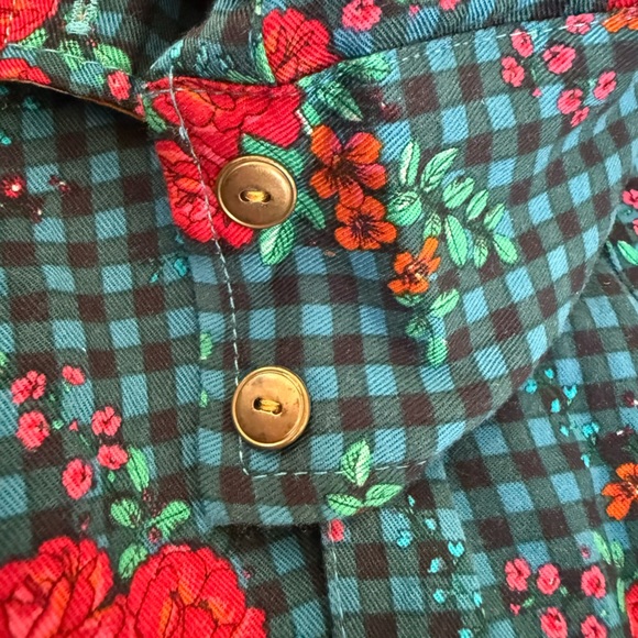 Matilda Jane Follow Your Dreams Fa La La Shirt Dress Sz S plaid floral - Picture 6 of 16